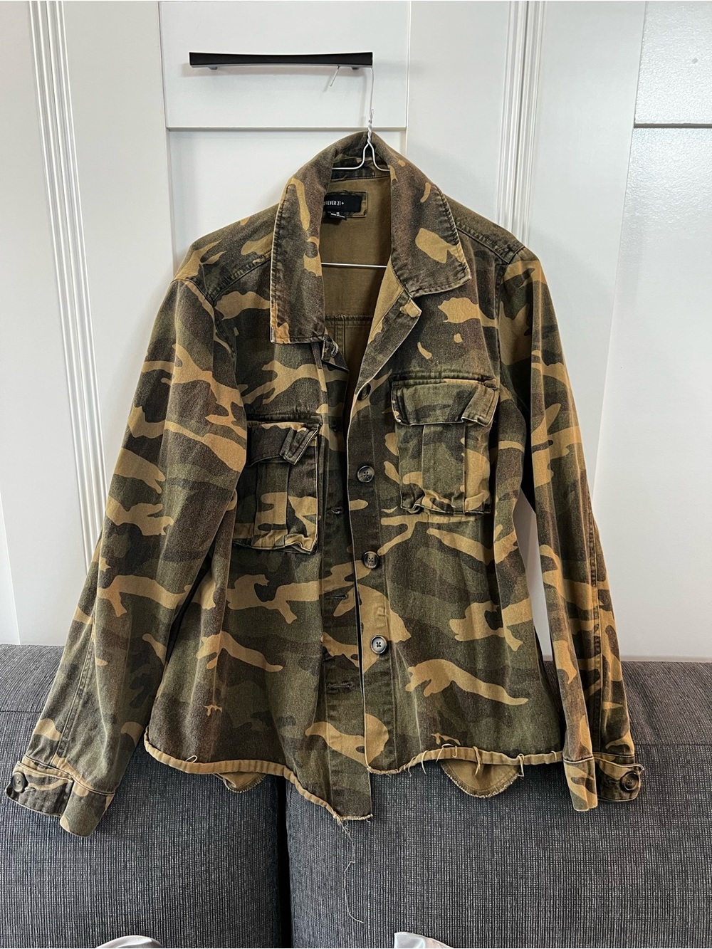 Forever 21 Men's Camouflage Field Jacket - Olive & Brown